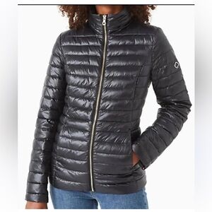 Kate Spade Black Packable Down Puffer Jacket with storage Bag